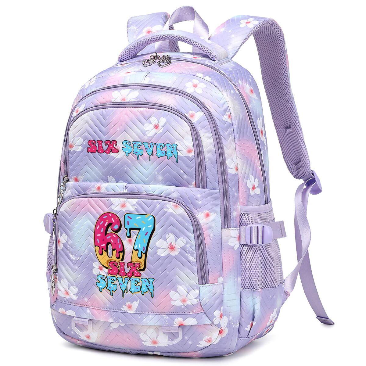 Y2K Zes Zeven IJspje Stijl Rugzakken voor Meisjes Jongens Leuk 67 Nummer Rugzak Waterdicht Laptop Rugzak Tiener Schooltas