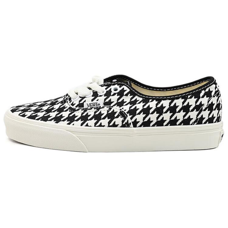 Vans Authentic Houndstooth Comfortable Versatile Low-Top Skate Shoes Unisex sneaker Black White VN000BW5YB2