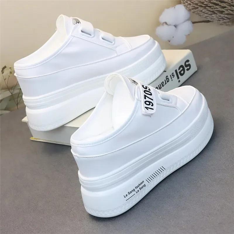 Fashion Modern Slippers Women's Super High Heels Lazy Person Half Drag Increase Thin 10CM Wearing Female Slippers women luxury sandals