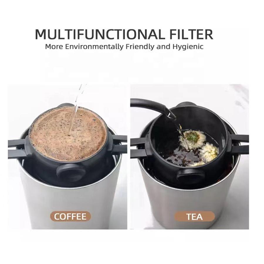 Portable Collapsible Coffee Filter Stainless Steel Drip Coffee Tea Holder Funnel Basket Reusable Tea Pot Holder Coffee Dripper