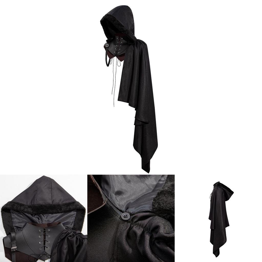 Capa Cos de Estilo Medieval com Capuz para Fantasias de Halloween e Apresentações de Crianças