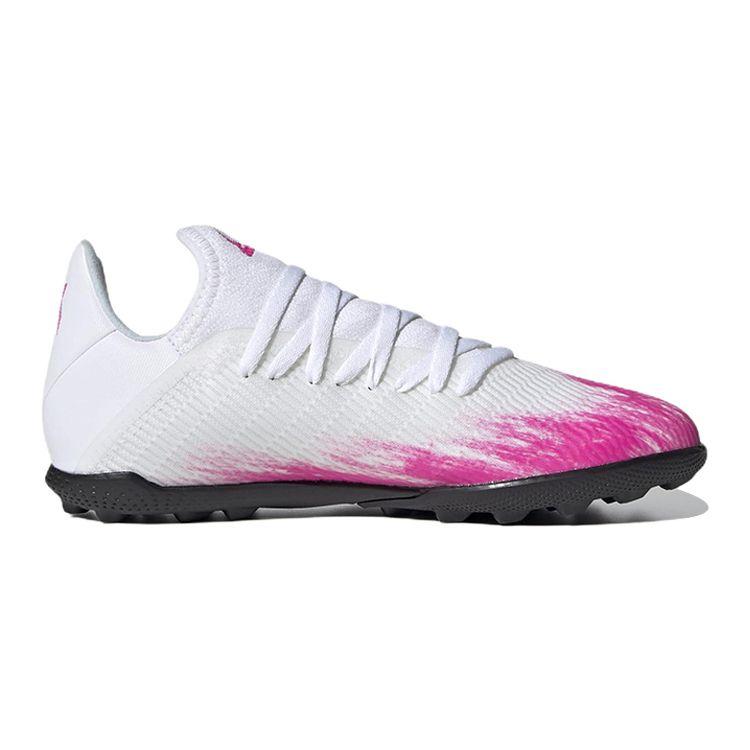 Adidas X 19.3 TF Round Head Comfortable Non-Slip Shock Absorbing Wear-Resistant Low-Top Soccer Shoes Kids Soccer Shoes White Pink Black EG7174