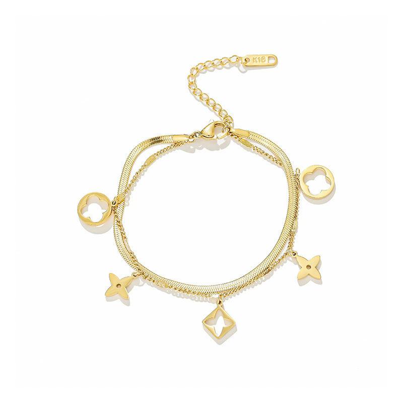 Stainless Steel Fashion Chain Waterproof Bracelet for Women's  Gift