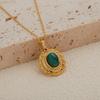 French Retro Personalized Gemstone Pendant Women'S S925 Sterling Silver Inlaid Natural Lapis Lazuli Colored Treasure Fashion Necklace