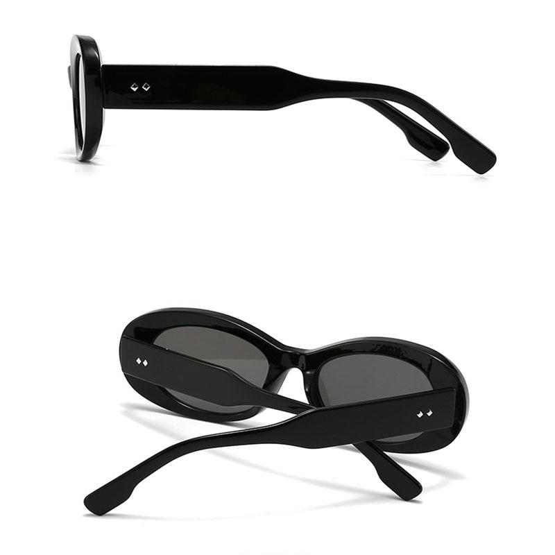 Classic Rivet Brand Oval Sunglasses Women For Men Luxury Designer Vintage Sun Glasses Popular Punk Drive Jelly Pink Shades Uv400