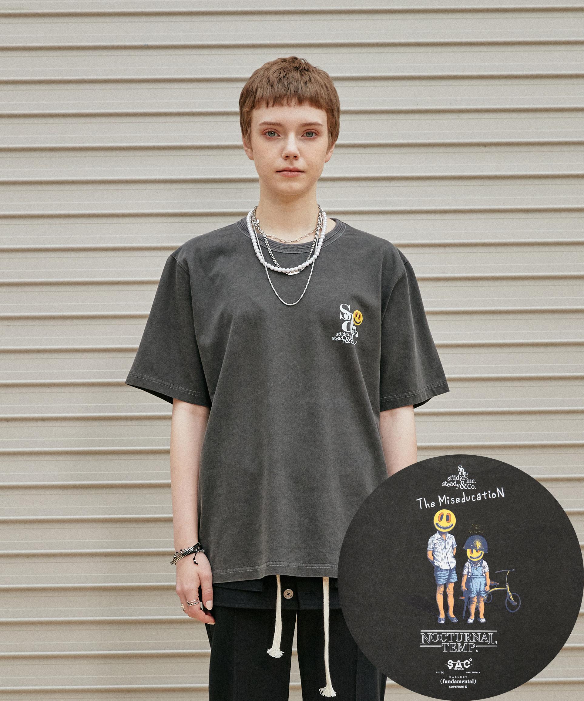 Saek Studio Nocturnal T-Shirt Pigment Charcoal L