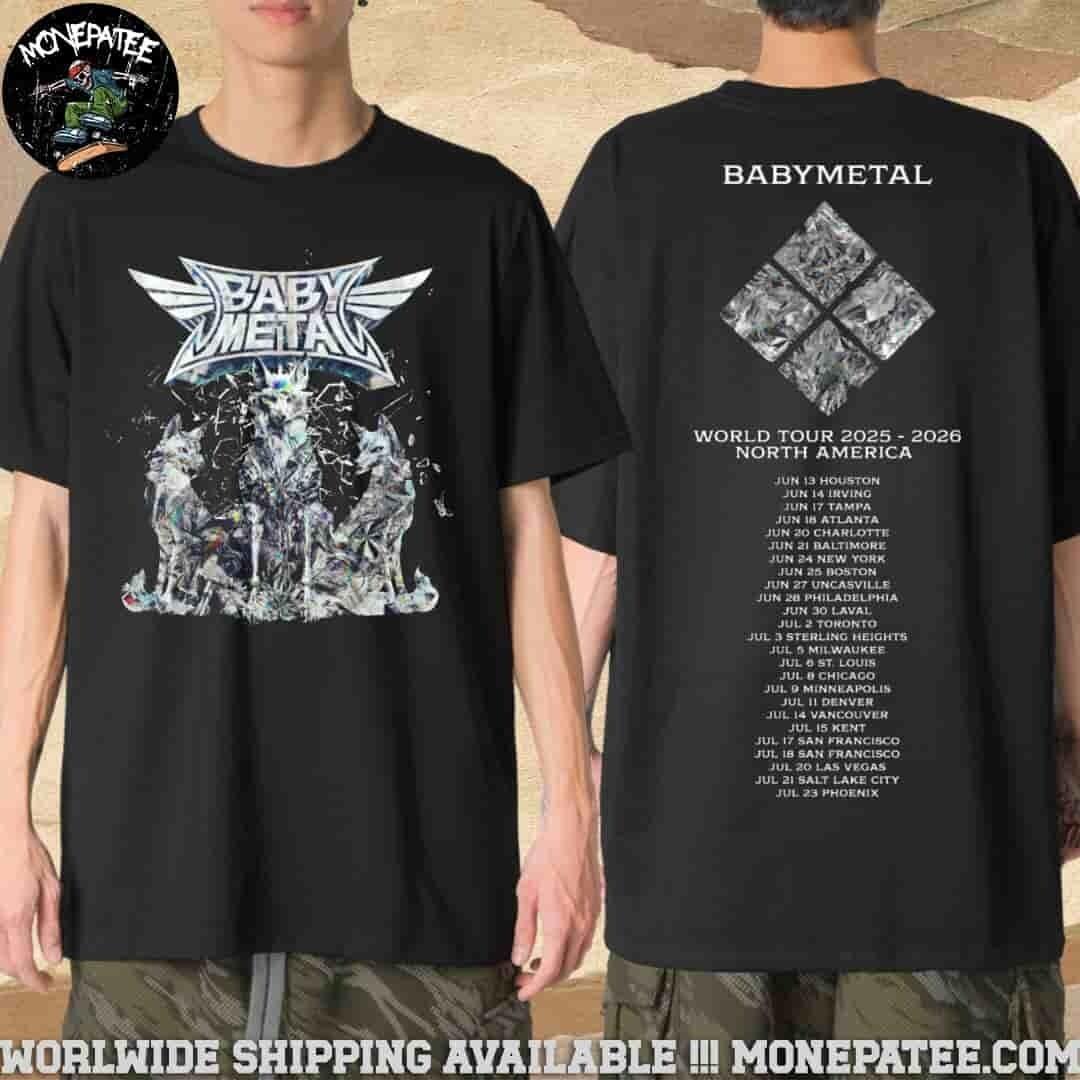BABYMETAL Forth Foxes Tee North America World Tour Dates List 2026 Merch Two Sid XL