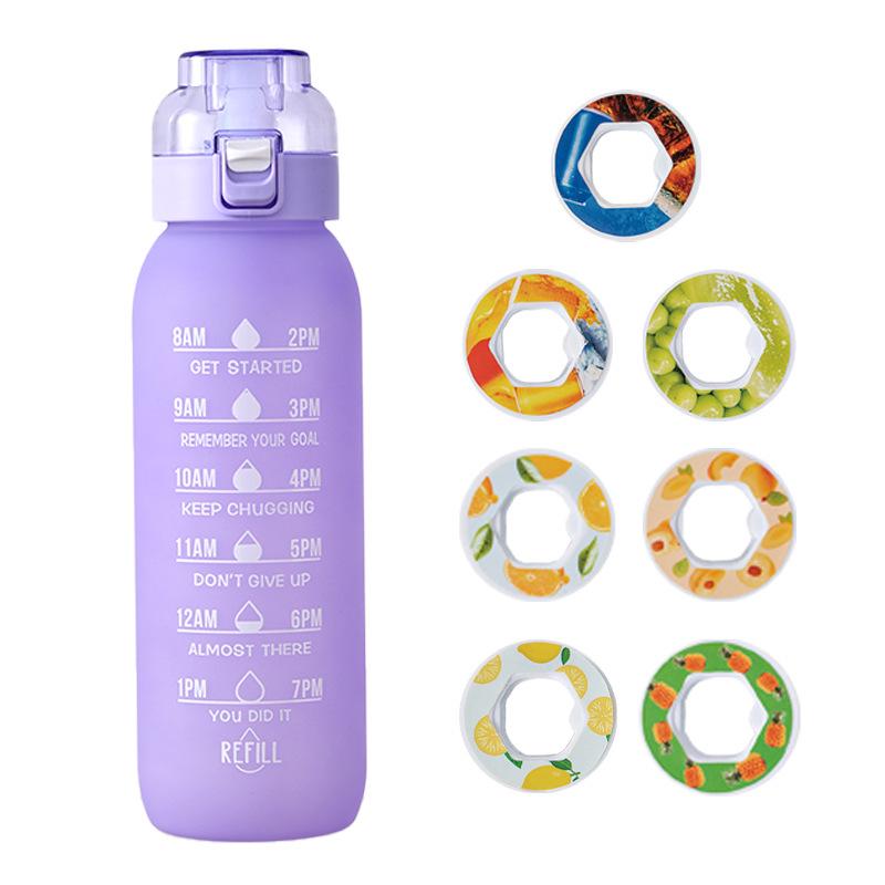 Fruit-Flavored Zero Calorie Water Bottle with Pop-Up Lid and Aroma Ring
