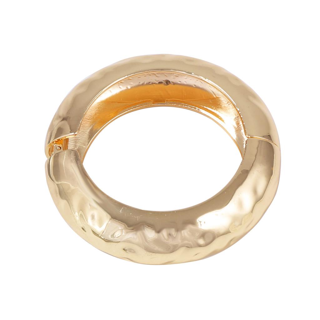 European and American Bracelets Simple and Fashionable Round Hammer Texture Alloy Spring Bracelet Versatile Casual Women