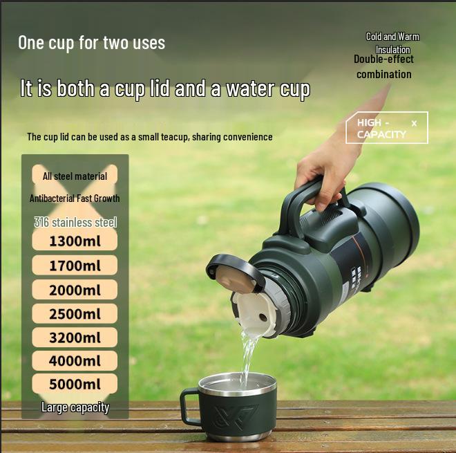 5L Stainless Steel Outdoor Insulated Thermos Kettle for Hot Water