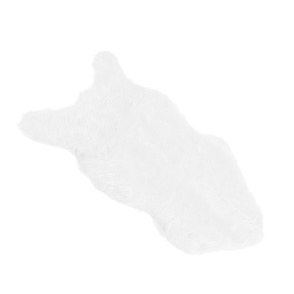 Teppich aus Kunstschaffell, weicher Teppich, Bereichsteppich für Schlafzimmer, Sofa, Boden, Wohnzimmer, Dekoration, Weiß