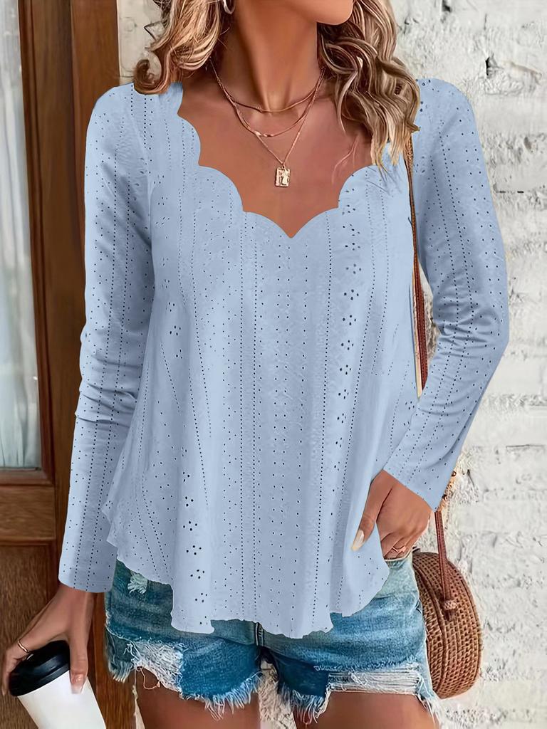 Womens Long Sleeve V Neck T Shirt With Breathable Polyester Splicing For Casual Fall Style
