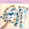 Comfortable Cotton Pajama Set For Boys Summer Lightweight Sleepwear For Kids