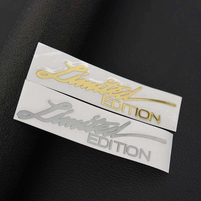 2pcs Limited Edition Car Sticker 3D Gold Body Emblem Badge Metal Sticker Decal Car Accessories Motorcycle Decals