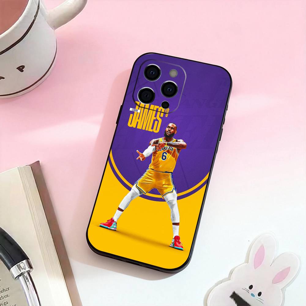 Custodia per Telefono Basketball L-Lebron James 23 Per iPhone 17,16,15,14,13,12,11 Plus,Pro,Max,XS Silicone Morbida