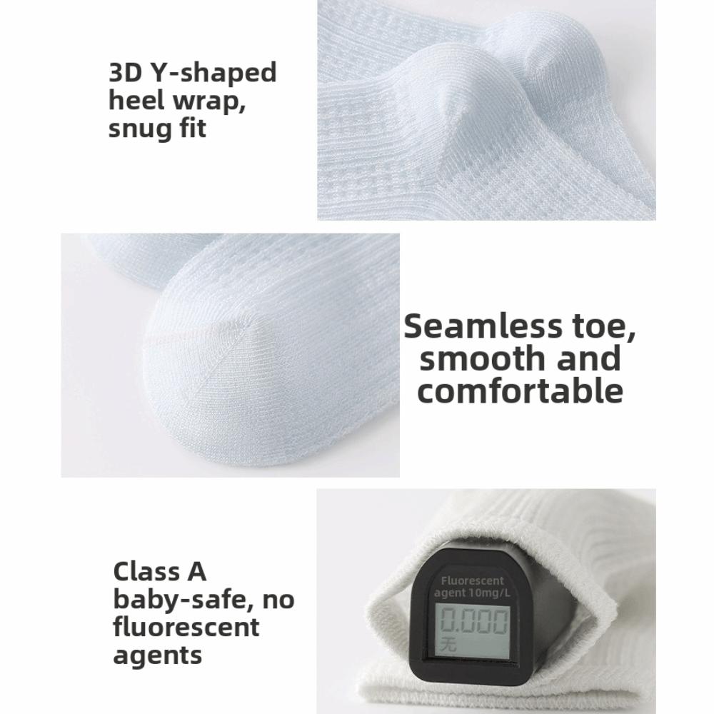 4 Pairs Thin Baby Mesh Socks Combed Cotton Mid-calf Socks New Summer Socks Birthday Gifts