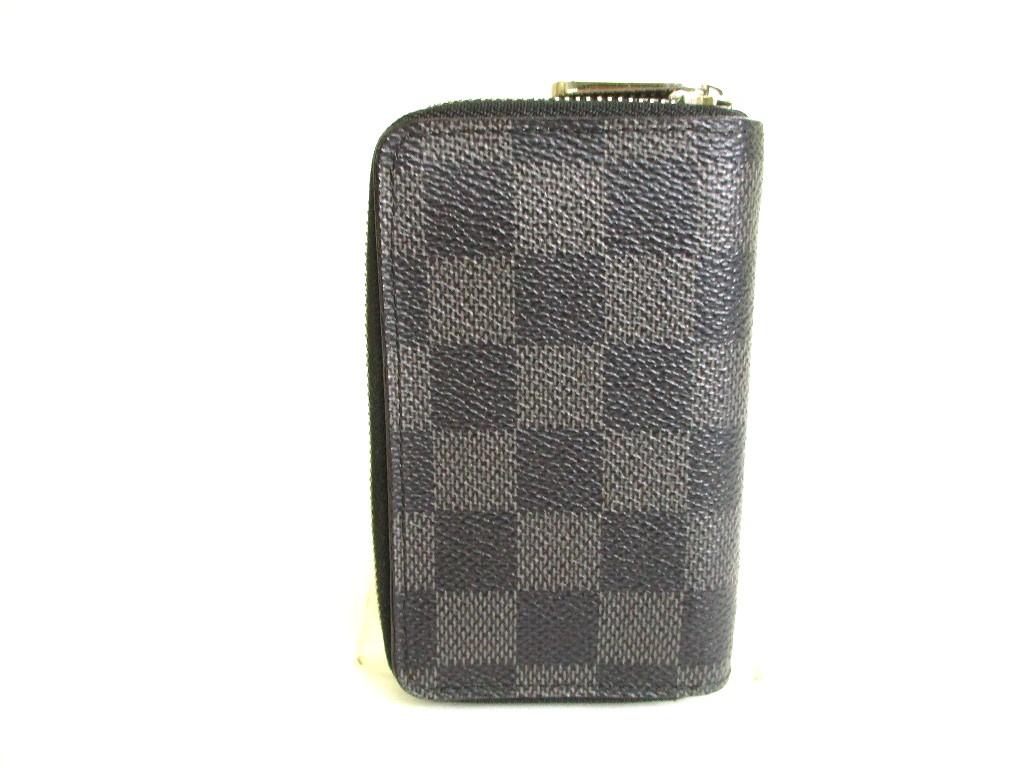 Authentic LOUIS VUITTON Damier Graphite Leather Zippey Coin Purse #9861  Refurbished