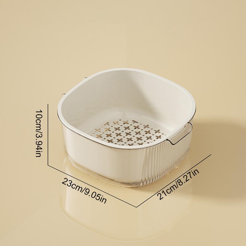 Küchensiebe Schüssel Set Multifunktionale Waschschüssel und Sieb Doppelschichtige Abtropfschüssel Obst Gemüse Waschkörbchen