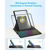 Compatible Samsung A11+ Bluetooth Keyboard Case: S10 Lite Acrylic 360° Rotating Backlit Cover & S11 Leather Case