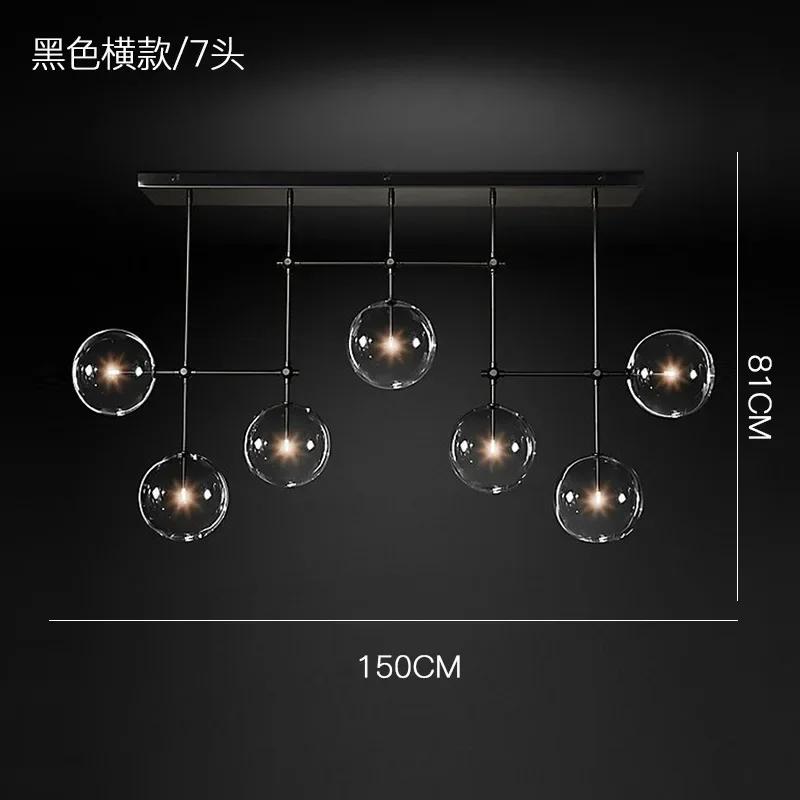 Gold or Black LED Chandeliers Modern Nordic  Clear Glass Ball Chandelier Lighting Living Room Restaurant Bedroom Hanging Lamp