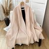 Women S Solid Color Faux Cashmere Scarf Elegant Warm Shawl