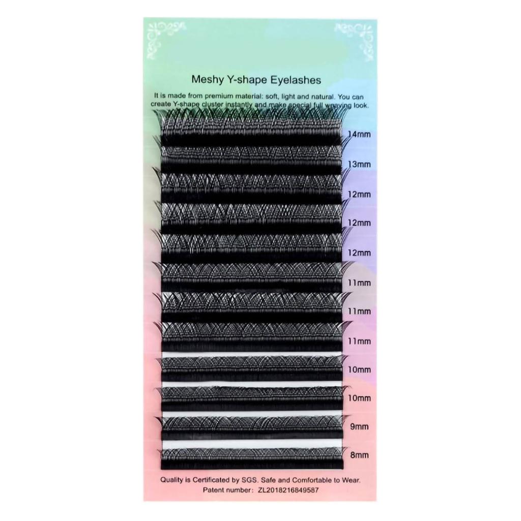 Volume Eyelash Extension Easy Fan Black Soft Y Shape Self Fanning Lash Extensions Black-0.07D