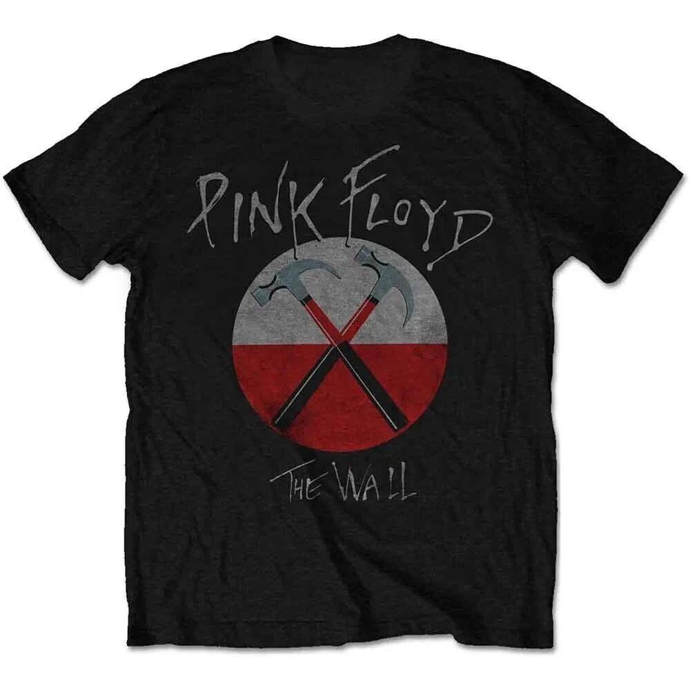 Classic Rock Black Tshirt Pink Floyds The Wall Tops Vintage Oversized Cotton T Shirt Women Round Neck Tee Clothing Unisex