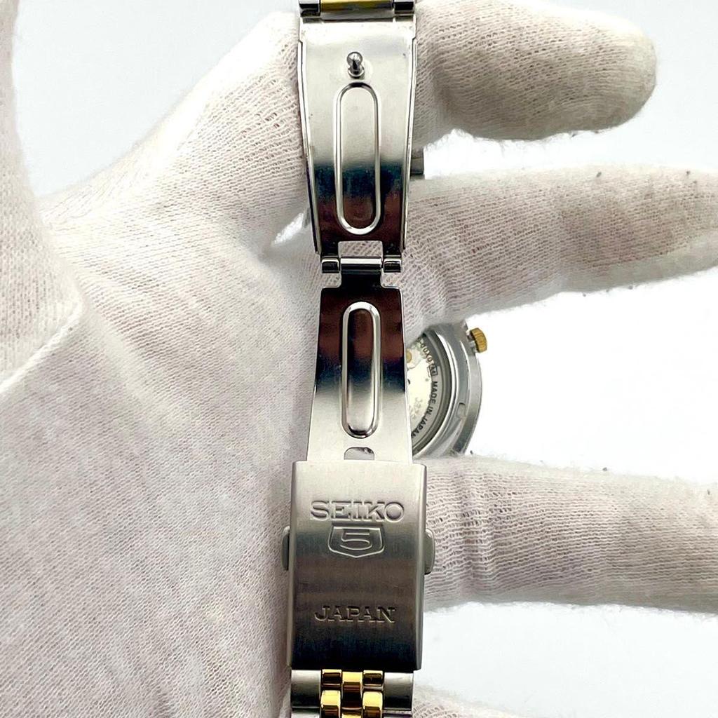 Used [Good condition] SEIKO Seiko 5 watch automatic analog 3-hand gold combination SNKC44J1 7S26-00X0 in operation