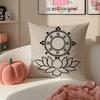 Sacred Religious Symbol DDharmacakra Cushion Cover Pillowcase Short Plush Invisible zipper Room Sofa Cushion Cover