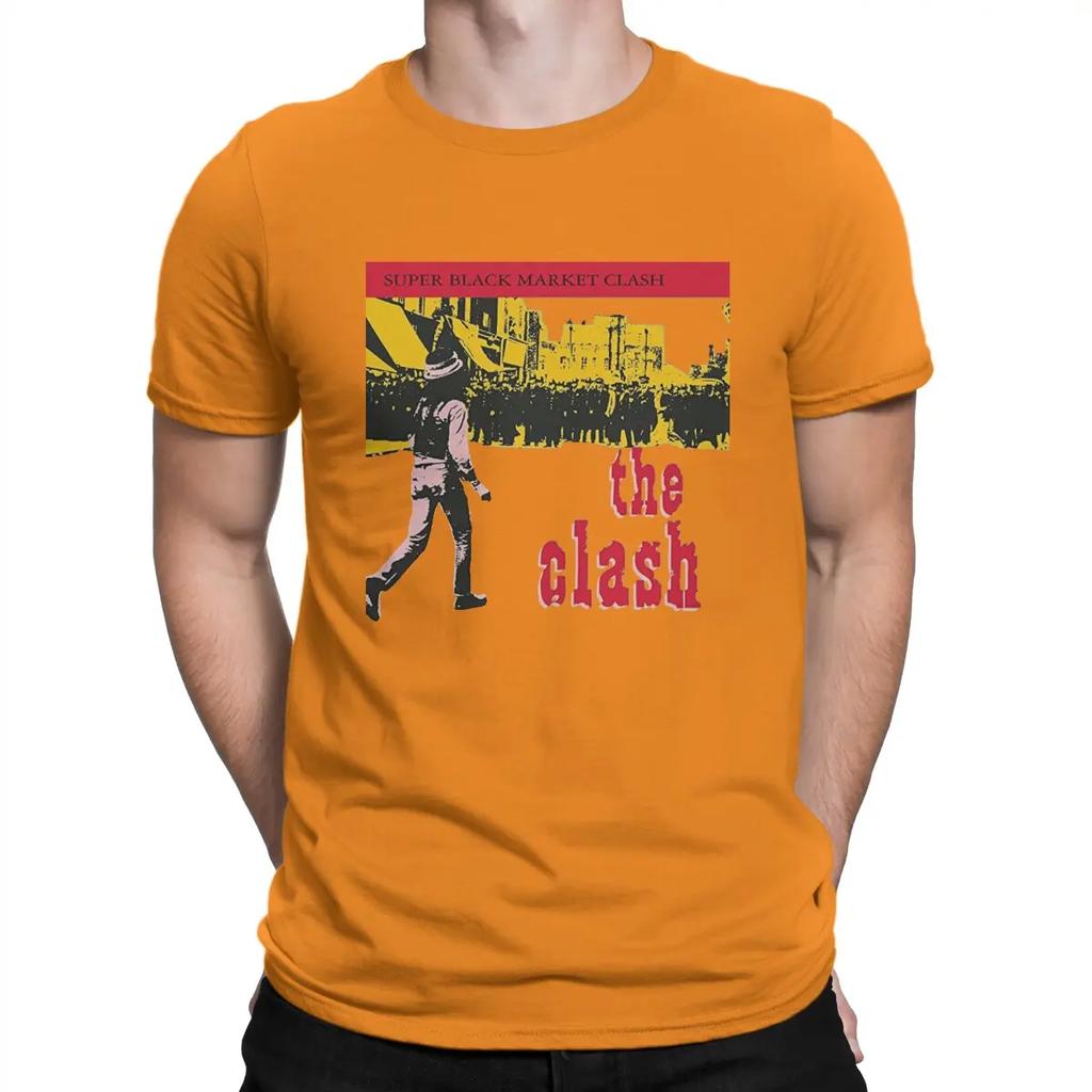 Super Black Market Clash Men's T Shirts T-The Clashs Amazing Tees Short Sleeve O Neck T-Shirt Pure Cotton Gift Idea Tops
