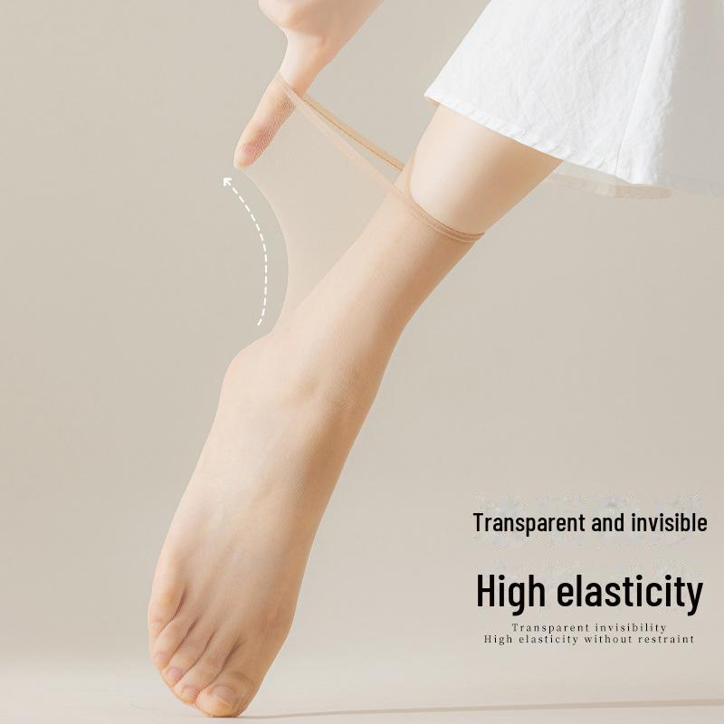 Women's Ultra-Thin Non-Slip Anti-Snag Invisible Crystal Socks