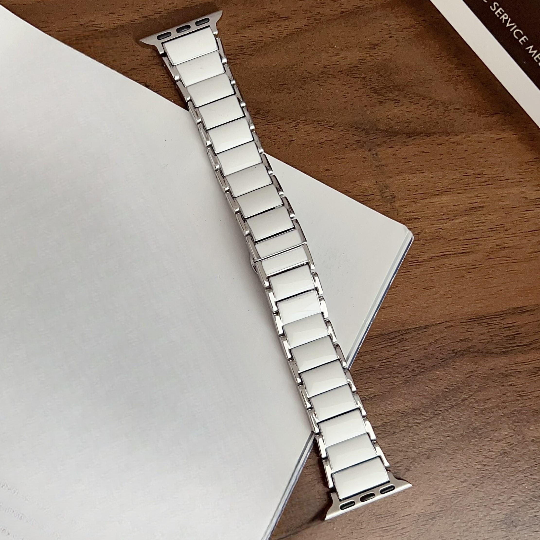 

Watch Strap for Apple Watch Ultra Bands 49 46 45 44 42 41 40 38 mm Wristband for iwatch S11 10 9 8 7 6 5 4 3 SE Luxury Wristband iwatch 44 45 46 49mm срібний