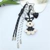 Cute PU Leather Schnauzer Bag Pendant Fashion Nylon Woven Rope Backpack Hanging Bags Accessories