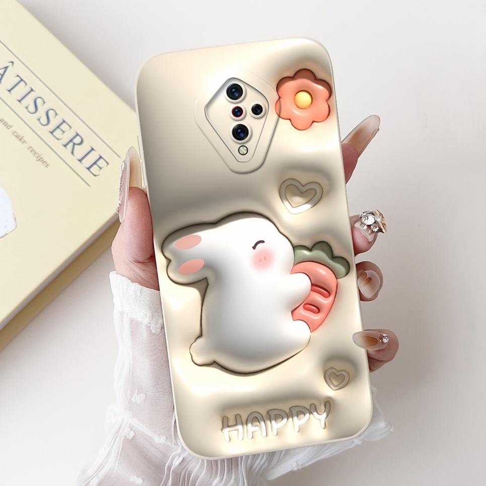 For Vivo 1920 Phone Case Vivo V17 Russia Y51 2020 Sept. X50 Lite Luxury Cartoon Animals Bumper Matte Silicone Soft Back Cover