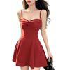 Meat-covering Dress for Women's Summer Design, Waist-pinching and Thin A-shaped Skirt, French Hepburn Style High-end Short Skirt