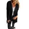 Women's Casual Fashion Solid Color Long Sleeved  Pocket Casual Single Breasted Hooded Jacket
