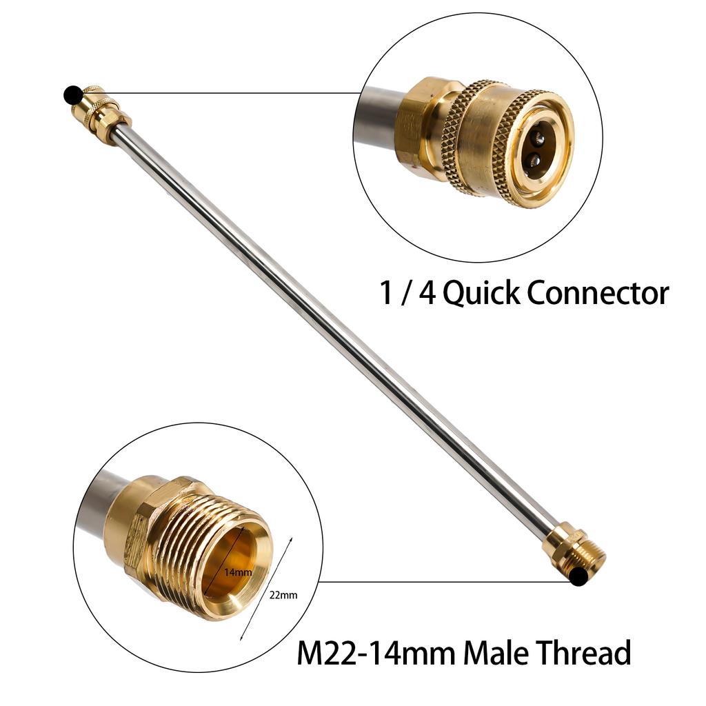 Tool Pressure Washer Wand 16" Quick Connect Extension rod 1/4" Connector