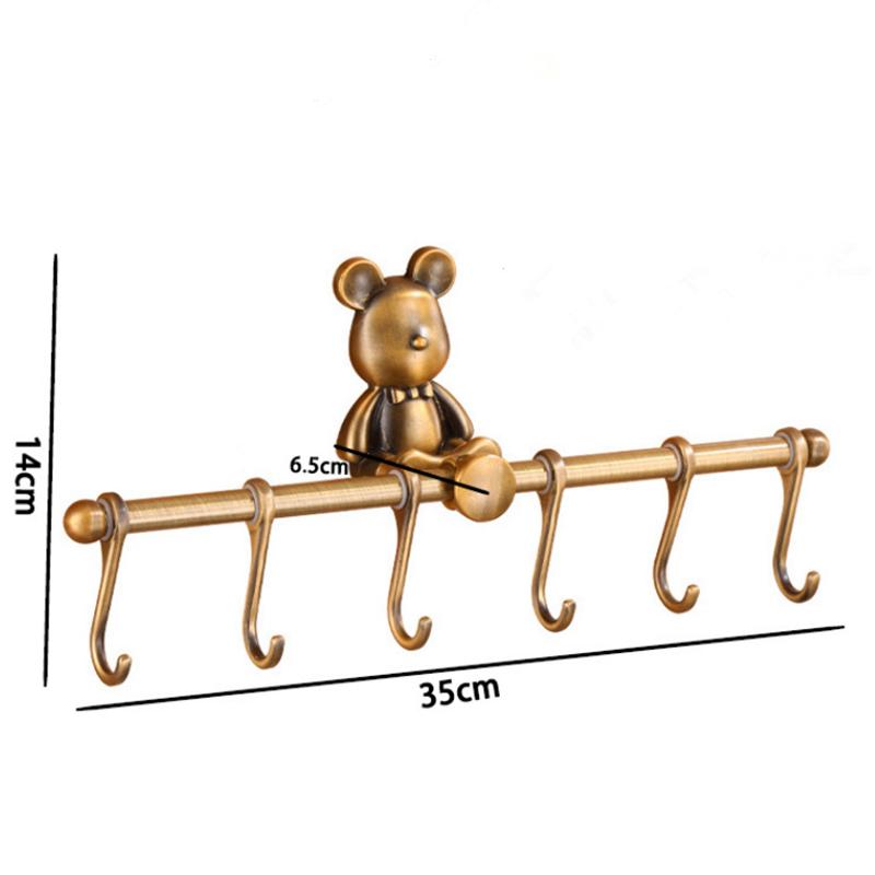 Tuqiu Kitchen Row Hooks Robe Hook Clothes Hook Antique Bronze Towel Hanger Aluminum Bathroom Hardware Bathroom Accessories