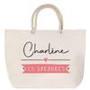 Rope Handle Beach Bag - PLANETEE - Charlène - Cotton - Large Size - Customizable