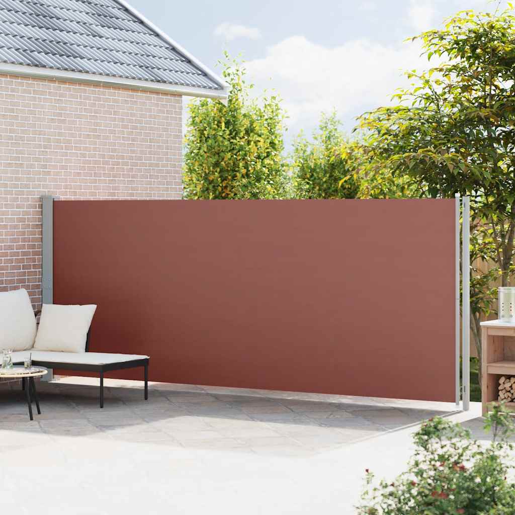 Vidaxl Wysuwana Markiza Boczna Na Taras, 180 X 600 Cm, Brązowa