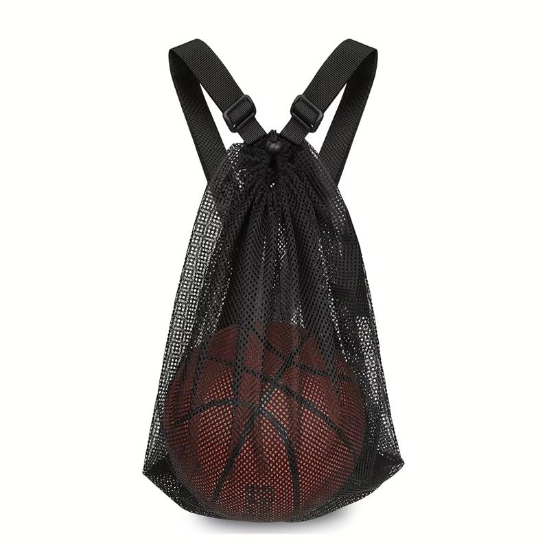 Drawstring backpack, basketball storage net bag, outdoor sports ball storage, shoulder drawstring opening storage ball bag