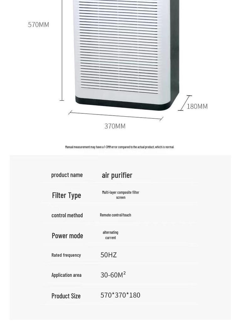 Smart Air Purifier with Negative Ions, Formaldehyde and Smoke Removal, Activated Carbon for Pet-Friendly Homes.
