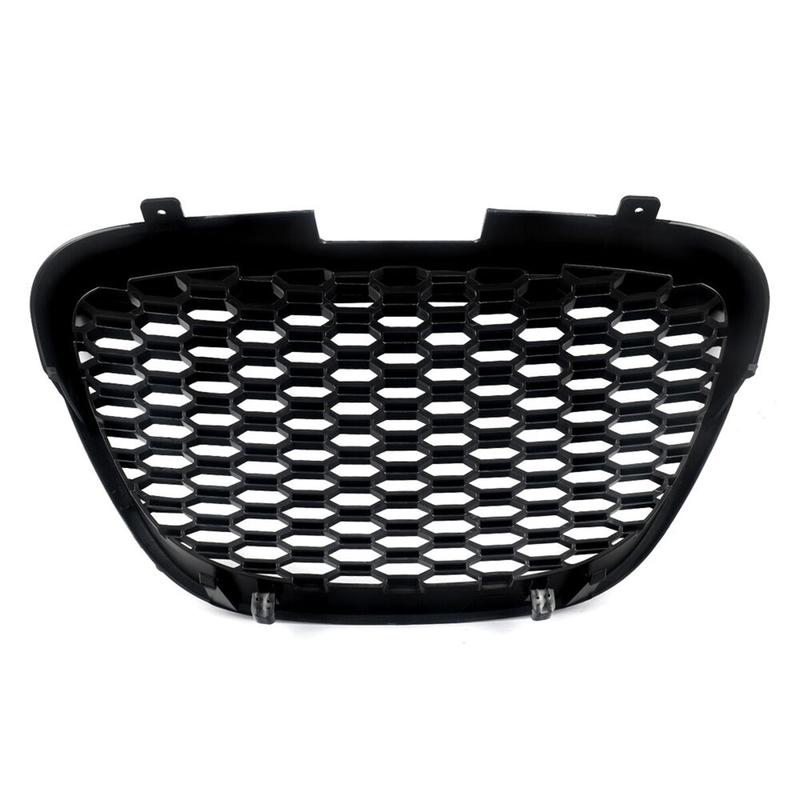 RM-CAR Front Honeycomb Grill Mesh Badgeless Grille For Seat Leon MK2 1P Altea Toledo Mk3 2004-2009 Front Bumper Grill Hood Mesh