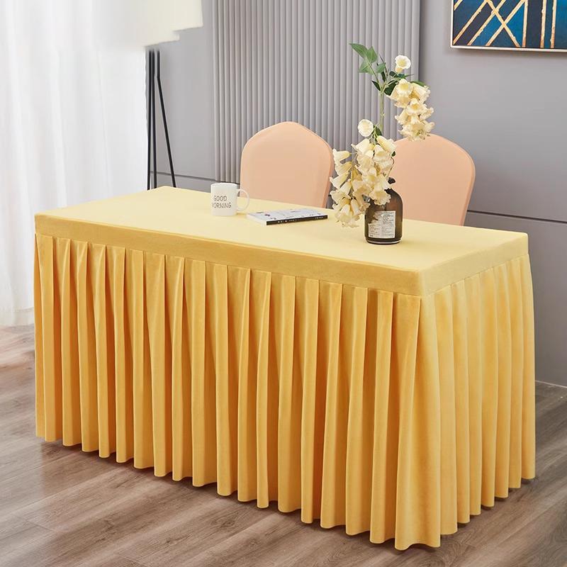 Elastic Table Cloth Hotel Conference Table Cover Meeting Room Office Flannel Rectangle Tableclover Wedding Banquet Decoration
