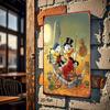 1pc Donald Duck & Scrooge McDuck Treasure Hunt Metal Wall Art - 20.32x30.48 Cm Iron Decorative Plaque with Pre-Drilled Holes, Vi