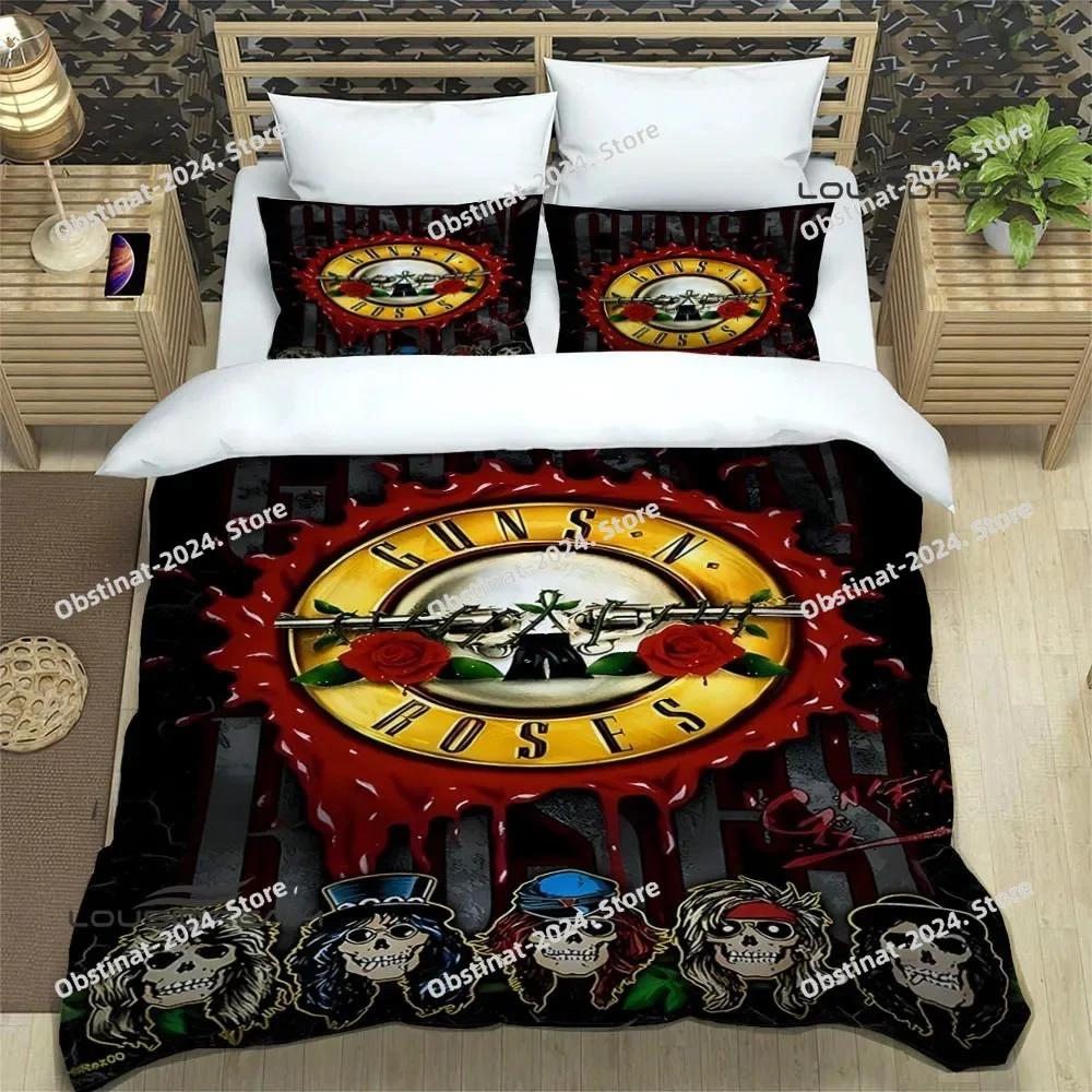 New Guns n'roses bplus retro Beding Set Printed Bed Linen Set With Pilowcase Bed Soft Duvet Cover Soft Single Double Quen Super King-Sized Dimensionsd