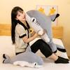 Shark Cat Plush Pillow Big Stuffed Animal Toy Fluffy Cute Plushie Doll Soft Hugging Sleeping Pet Throw Pillow Gift for Girl Boy