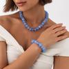 Trendy Y2K Aesthetic Smudge Resin Bead Chain Necklace Lightweight for Women Summer Beach Wear Jewelry Gift
