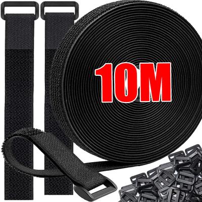10/5M Reusable Nylon Fastening Cable Ties Hook Loop Adjustable Self-Adhesive Securing Strap Fastener Tape Cable Cord Management