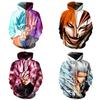 Polyester Dragon Ball Z Super Saiyan Goku Men Women Anime Pullover Hoodie**